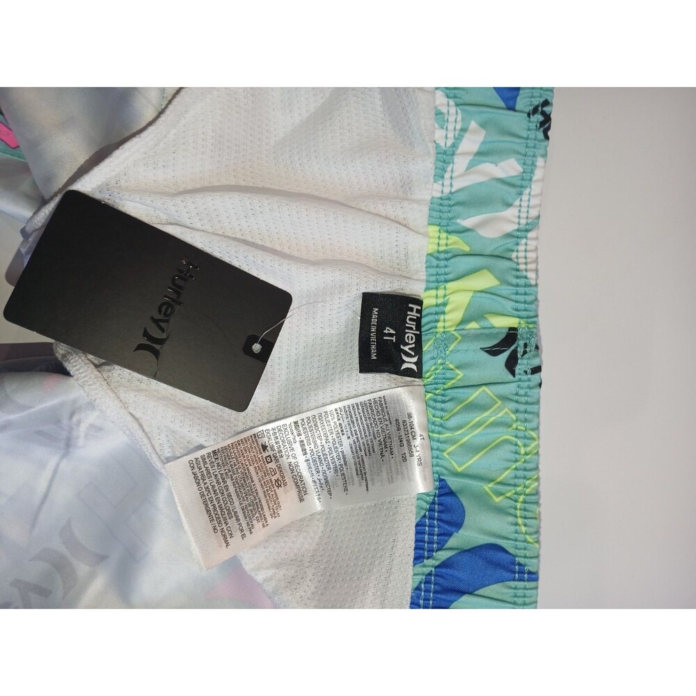 Hurley Boys Swim Trunks 4T Multicolor Logo Board Shorts New With Tags - Picture 6 of 6
